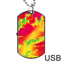 Sky Pattern Dog Tag Usb Flash (two Sides) by Valentinaart