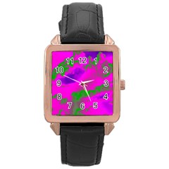 Sky Pattern Rose Gold Leather Watch  by Valentinaart