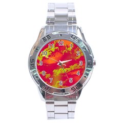 Sky Pattern Stainless Steel Analogue Watch by Valentinaart