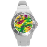 Sky pattern Round Plastic Sport Watch (L) Front