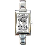 National Emblem of India  Rectangle Italian Charm Watch Front