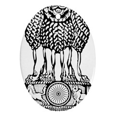 National Emblem Of India  Oval Ornament (two Sides) by abbeyz71