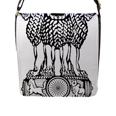 National Emblem Of India  Flap Messenger Bag (l)  by abbeyz71