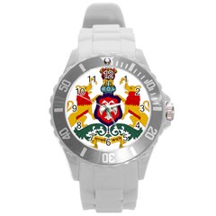 State Seal Of Karnataka Round Plastic Sport Watch (l) by abbeyz71