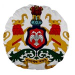 State Seal of Karnataka Large 18  Premium Flano Round Cushions Front