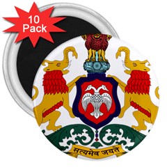 State Seal Of Karnataka 3  Magnets (10 Pack)  by abbeyz71