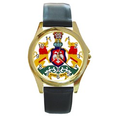 State Seal Of Karnataka Round Gold Metal Watch by abbeyz71