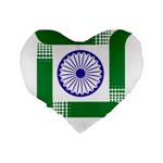 Seal of Indian State of Jharkhand Standard 16  Premium Flano Heart Shape Cushions Back