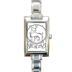 Seal Of Indian State Of Manipur Rectangle Italian Charm Watch by abbeyz71