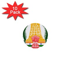 Seal Of Indian State Of Tamil Nadu  1  Mini Buttons (10 Pack)  by abbeyz71