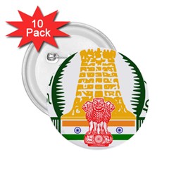 Seal Of Indian State Of Tamil Nadu  2 25  Buttons (10 Pack)  by abbeyz71