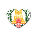 Seal of Indian State of Tamil Nadu  Rubber Coaster (Heart)  Front