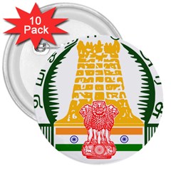 Seal Of Indian State Of Tamil Nadu  3  Buttons (10 Pack)  by abbeyz71