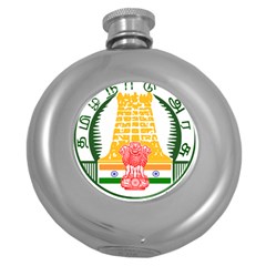 Seal Of Indian State Of Tamil Nadu  Round Hip Flask (5 Oz) by abbeyz71