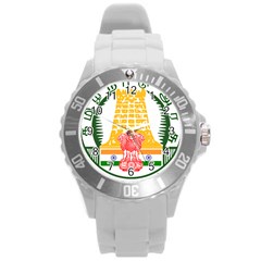 Seal Of Indian State Of Tamil Nadu  Round Plastic Sport Watch (l) by abbeyz71