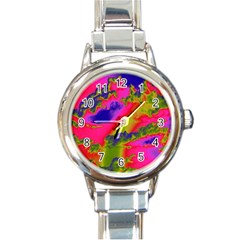 Sky Pattern Round Italian Charm Watch