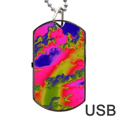 Sky Pattern Dog Tag Usb Flash (one Side) by Valentinaart