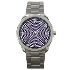 Pattern Stripes Background Sport Metal Watch