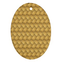 Wood Illustrator Yellow Brown Oval Ornament (two Sides) by Nexatart