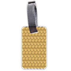 Wood Illustrator Yellow Brown Luggage Tags (two Sides) by Nexatart