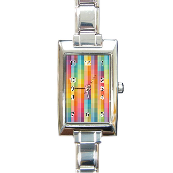 Background Colorful Abstract Rectangle Italian Charm Watch