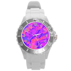 Sky Pattern Round Plastic Sport Watch (l) by Valentinaart