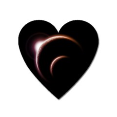 Planet Space Abstract Heart Magnet by Nexatart