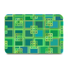 Green Abstract Geometric Plate Mats by Nexatart