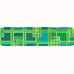 Green Abstract Geometric Large Bar Mats by Nexatart