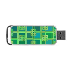 Green Abstract Geometric Portable Usb Flash (one Side) by Nexatart