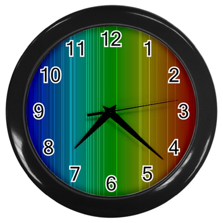 Spectrum Colours Colors Rainbow Wall Clocks (Black)