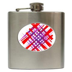 Chaos Bright Gradient Red Blue Hip Flask (6 Oz) by Nexatart