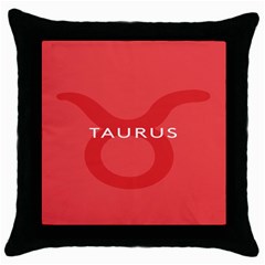 Zodizc Taurus Red Throw Pillow Case (black)