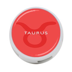 Zodizc Taurus Red 4-port Usb Hub (two Sides)  by Mariart