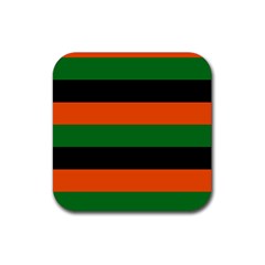 Color Green Orange Black Rubber Coaster (square) 