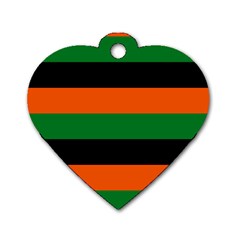 Color Green Orange Black Dog Tag Heart (one Side) by Mariart