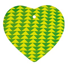 Arrow Triangle Green Yellow Ornament (heart)