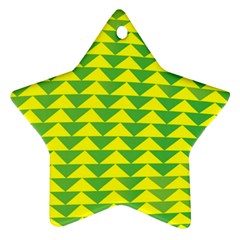 Arrow Triangle Green Yellow Star Ornament (two Sides)