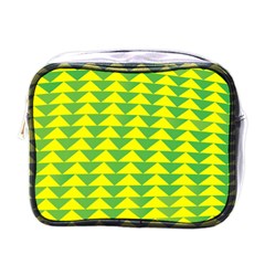 Arrow Triangle Green Yellow Mini Toiletries Bags by Mariart