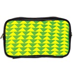 Arrow Triangle Green Yellow Toiletries Bags 2-Side Back