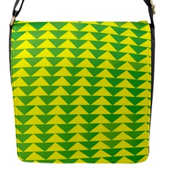 Arrow Triangle Green Yellow Flap Messenger Bag (s) by Mariart