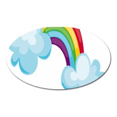 Could Rainbow Red Yellow Green Blue Purple Oval Magnet