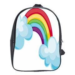 Could Rainbow Red Yellow Green Blue Purple School Bags(large)  by Mariart