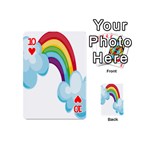 Could Rainbow Red Yellow Green Blue Purple Playing Cards 54 (Mini)  Front - Heart10