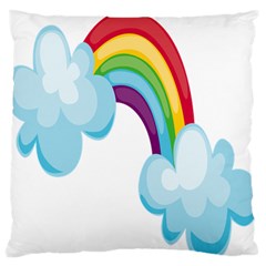 Could Rainbow Red Yellow Green Blue Purple Large Flano Cushion Case (two Sides)