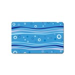 Blue Circle Line Waves Magnet (Name Card) Front