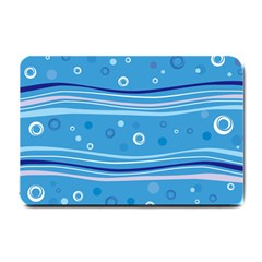 Blue Circle Line Waves Small Doormat 