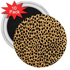 Cheetah Skin Spor Polka Dot Brown Black Dalmantion 3  Magnets (10 Pack) 