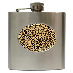 Cheetah Skin Spor Polka Dot Brown Black Dalmantion Hip Flask (6 Oz) by Mariart