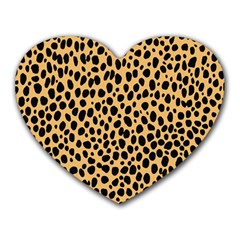Cheetah Skin Spor Polka Dot Brown Black Dalmantion Heart Mousepads by Mariart